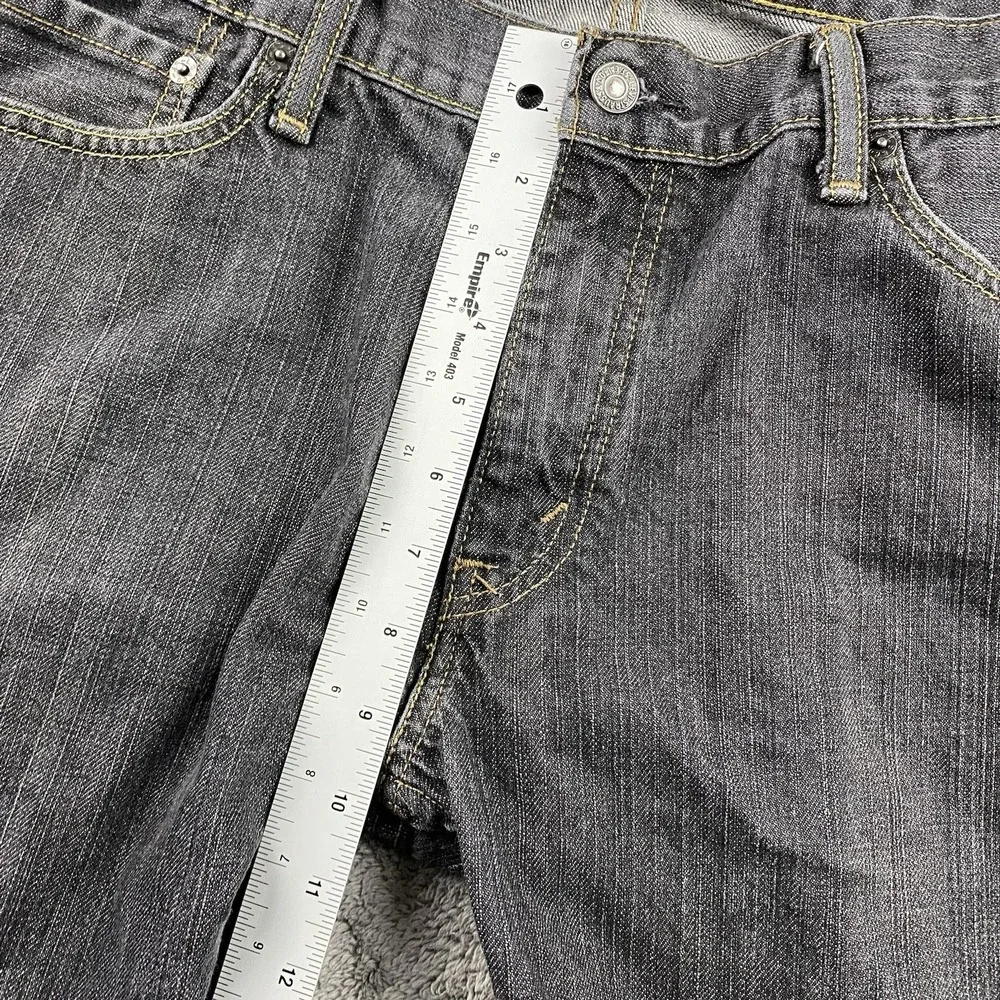 Levis 514 Slim Straight Jeans Mens 36x26 Gray Mid Rise‎ Denim Hemmed 100% Cotton